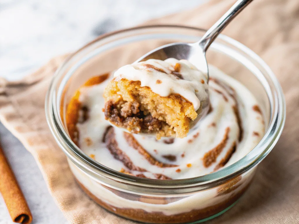image of Cottage Cheese Cinnamon Roll Pancake Bowl