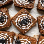 image of Halloween Spiderweb Brownies