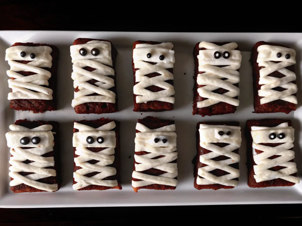 image of Mummy Halloween Brownies for Spooky Fun