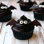 image of Spooky Bat Cupcakes Recipe