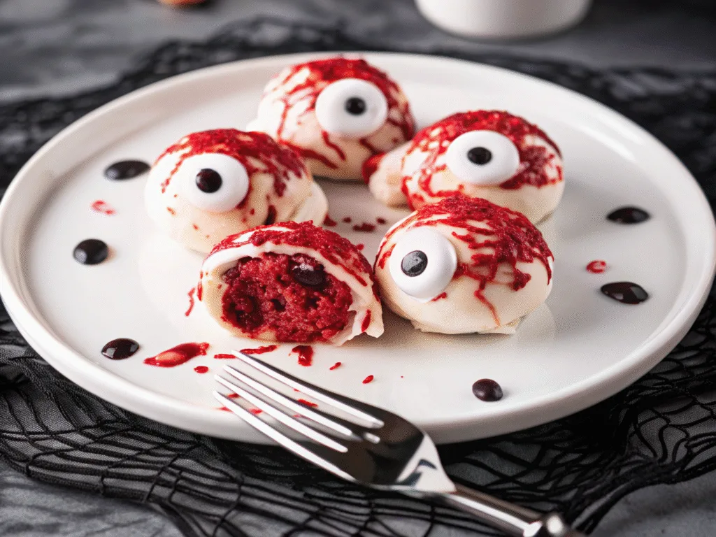 image of Spooky Red Velvet Cake Pops Recipe